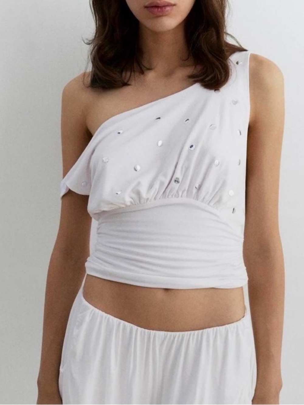 Gimaguas white studded mira top